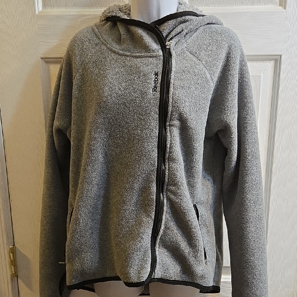 Reebok Fleece Sherpa Zip Hooded Jacket Size Medium
